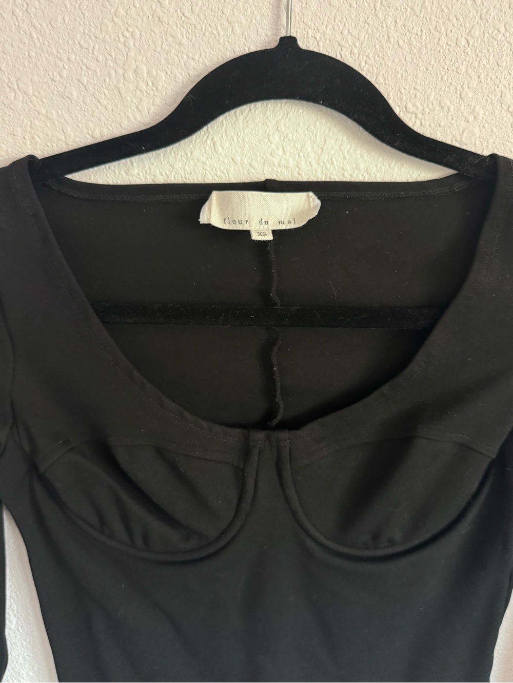 Fleur du Mal Long-Sleeve Bustier Bodysuit - Picture 3 of 4